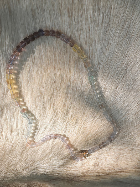 Gem Necklace in Rainbow Fluorite