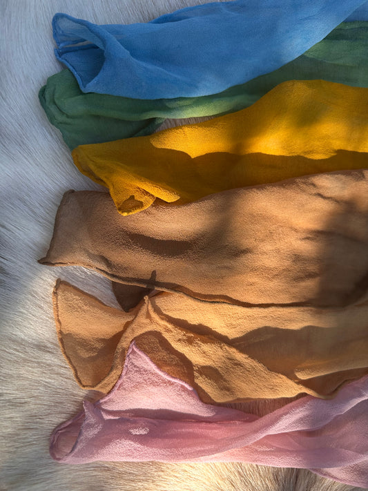 Plant Dyed Chiffon Hair Silk