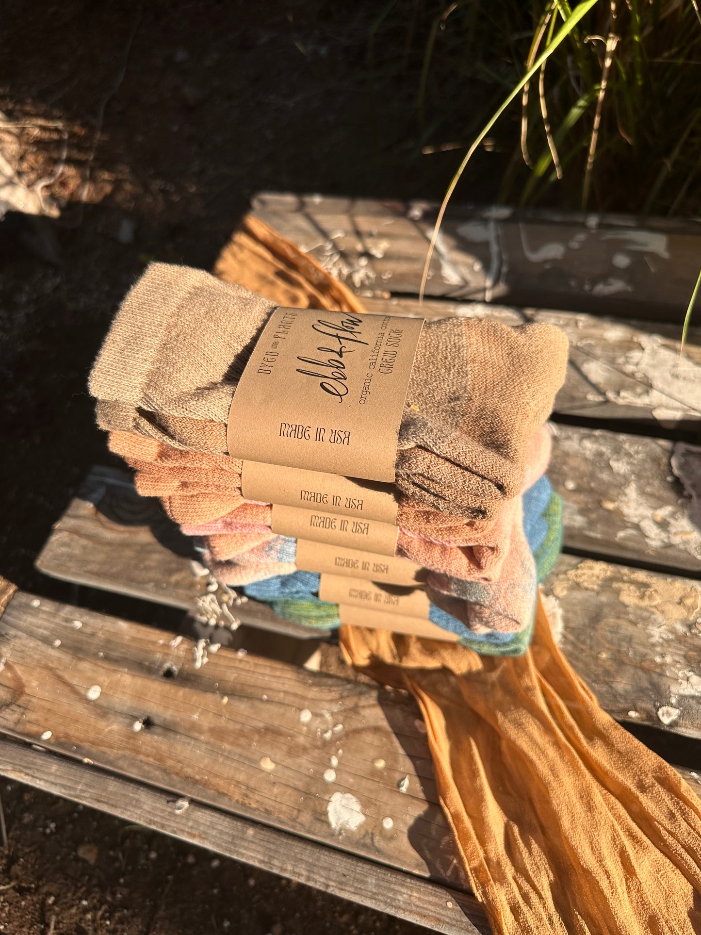 Organic Cotton Crew Sock - Plant Dyed ꩜ 6 Colors