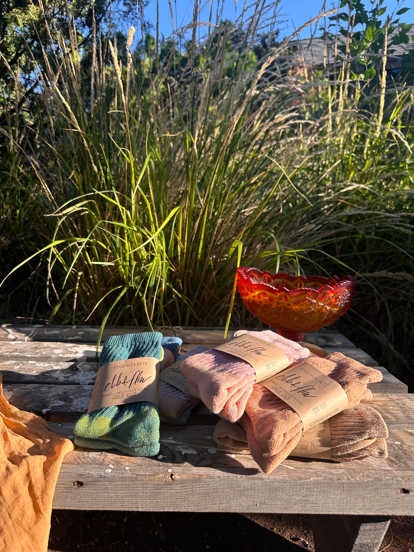 Organic Cotton Crew Sock - Plant Dyed ꩜ 7 Colors