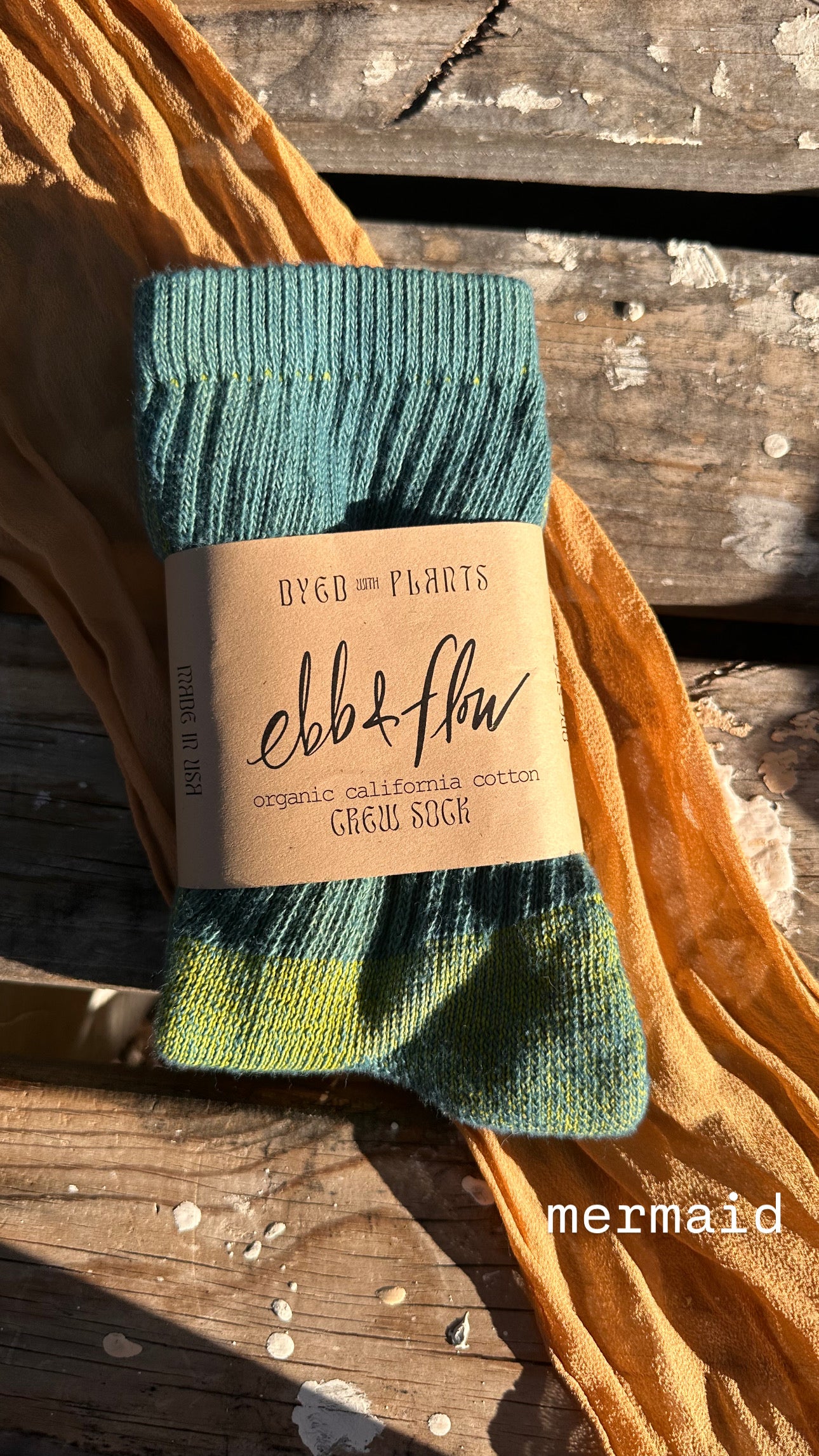 Organic Cotton Crew Sock - Plant Dyed ꩜ 7 Colors
