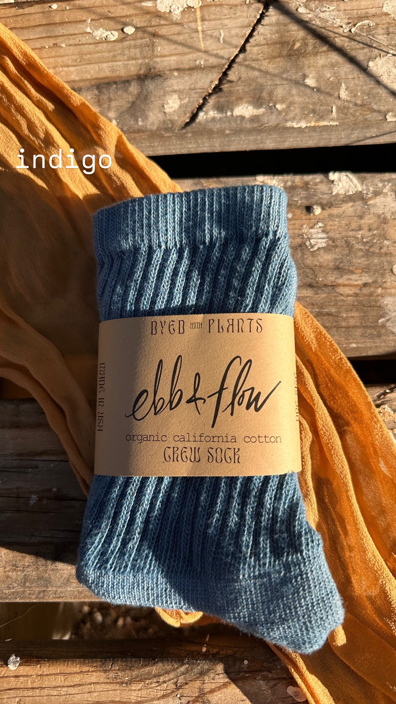 Organic Cotton Crew Sock - Plant Dyed ꩜ 6 Colors