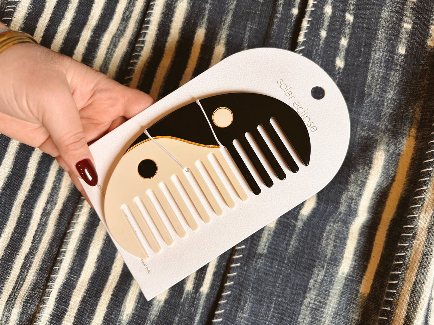 Yin Yang Acetate Moon Comb XL