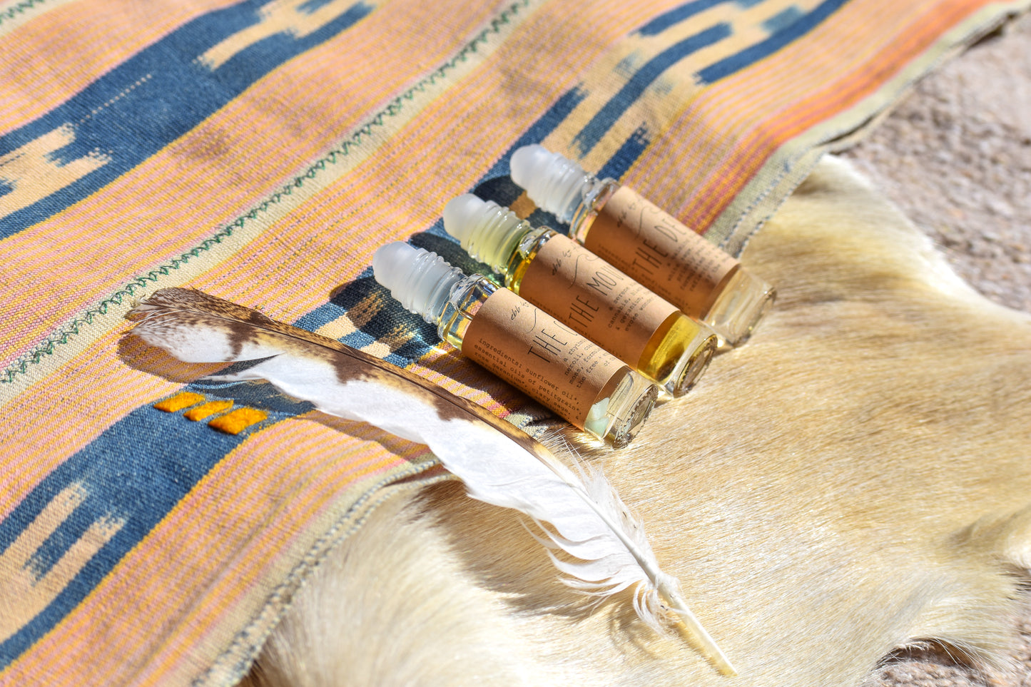 Leather Rollerball Medicine Set - Buckskin