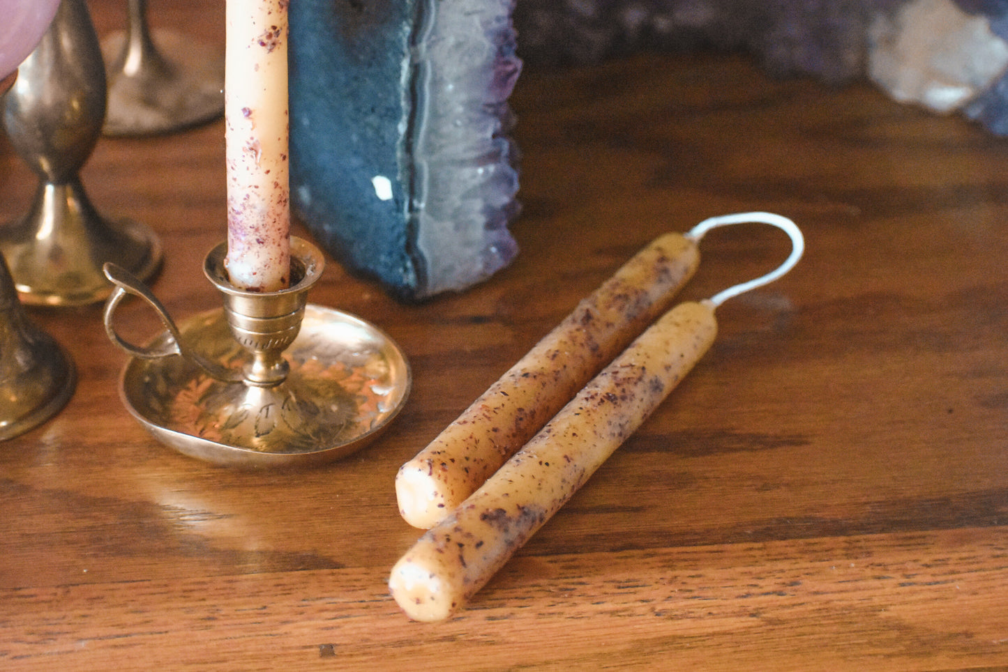 Beeswax + Rose Ritual Taper Candles