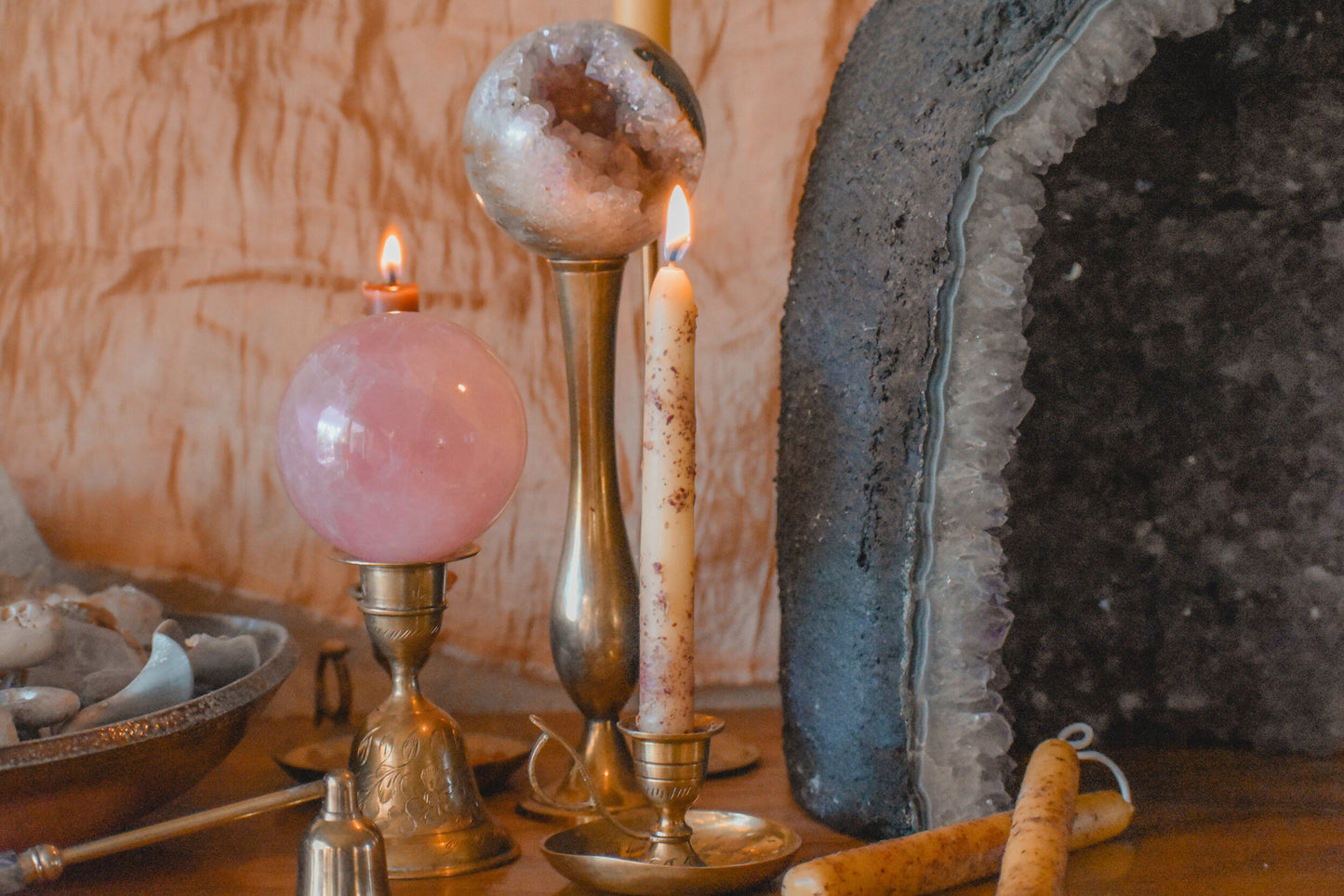 Beeswax + Rose Ritual Taper Candles