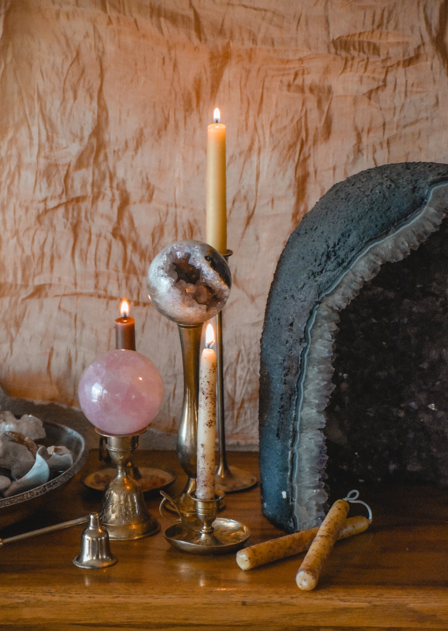 Beeswax + Rose Ritual Taper Candles