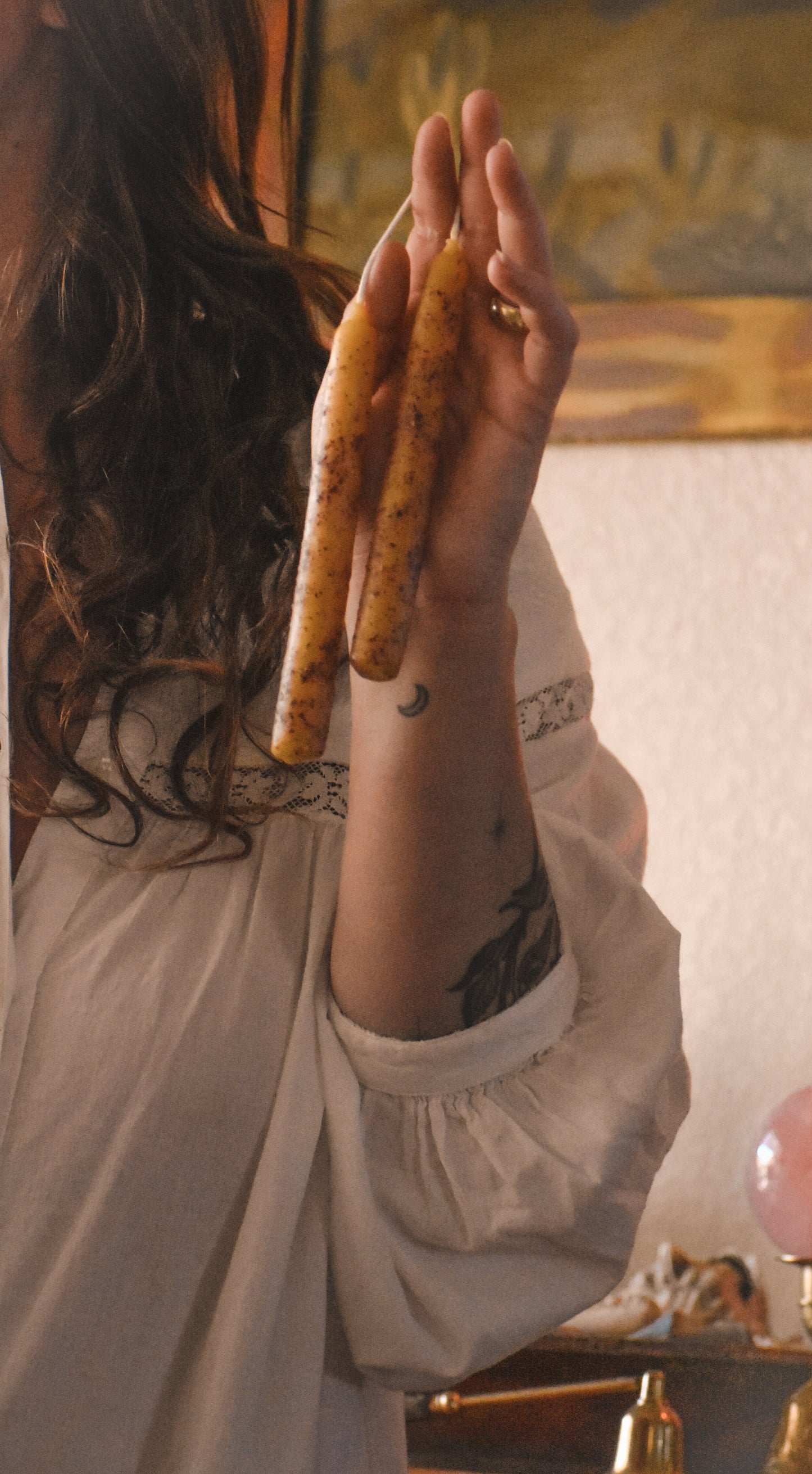 Beeswax + Rose Ritual Taper Candles