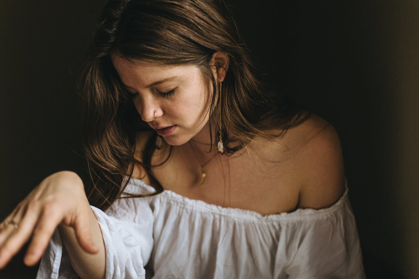 Raw Crystal Drop Earrings