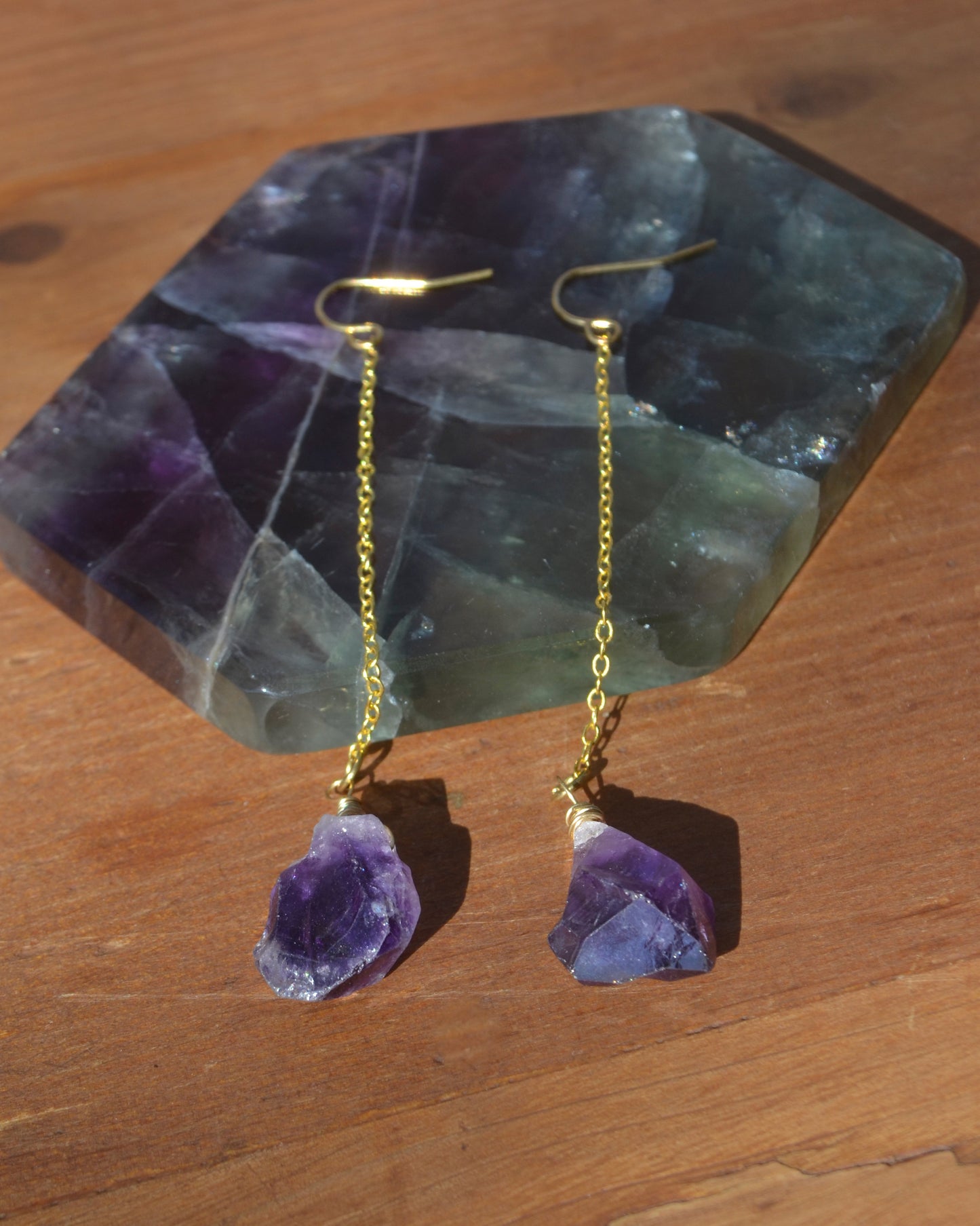 Raw Crystal Drop Earrings