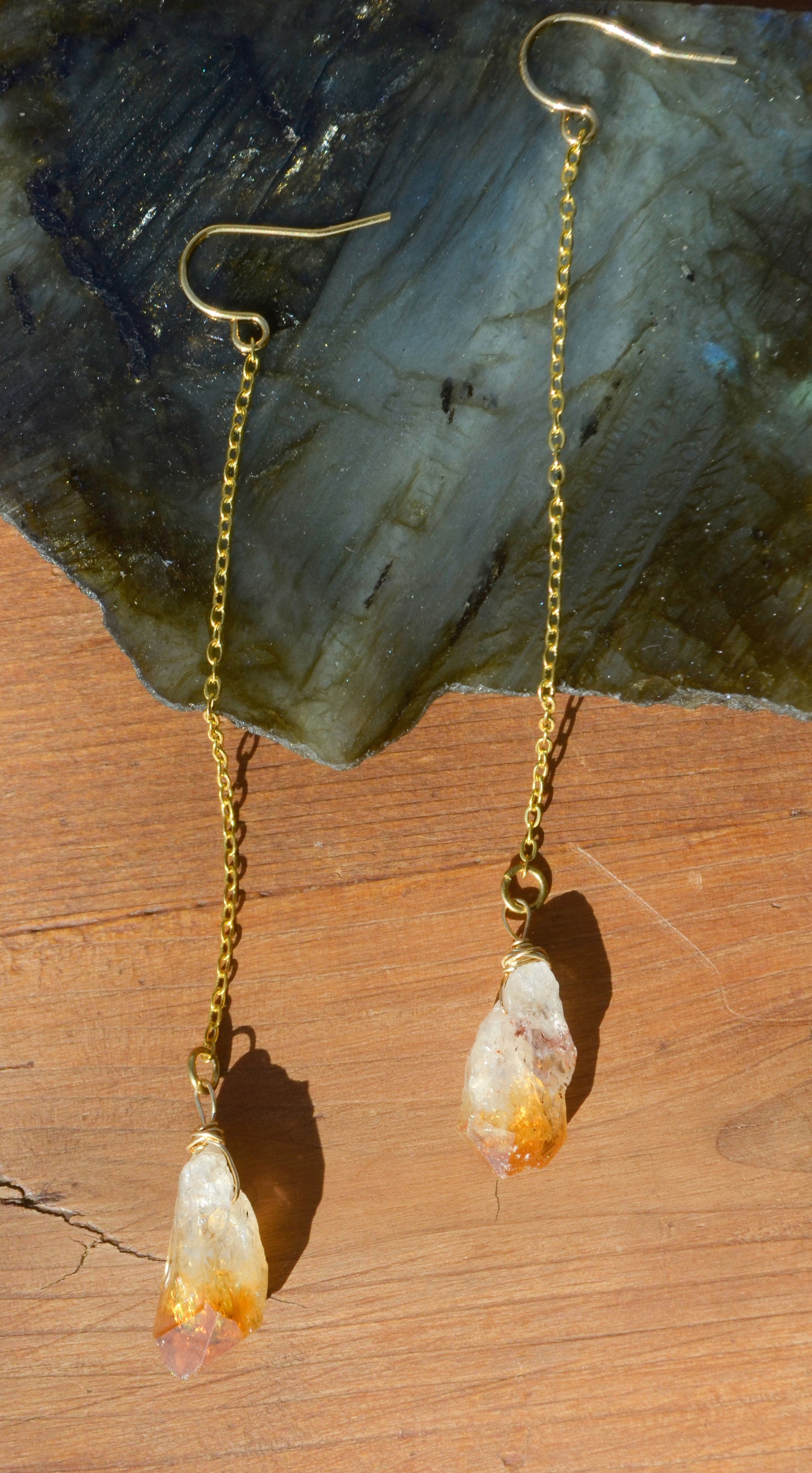 Raw Crystal Drop Earrings