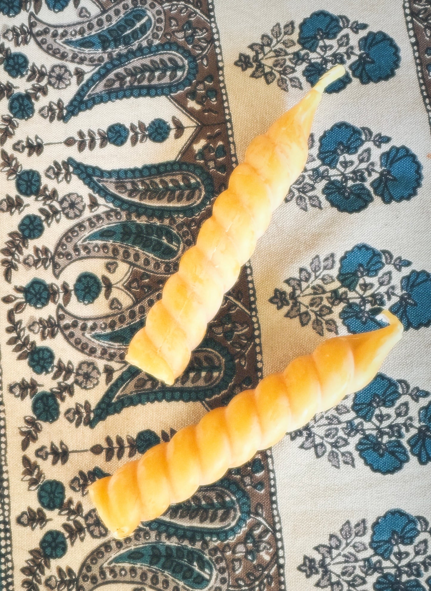 Spiral Beeswax Taper Candles