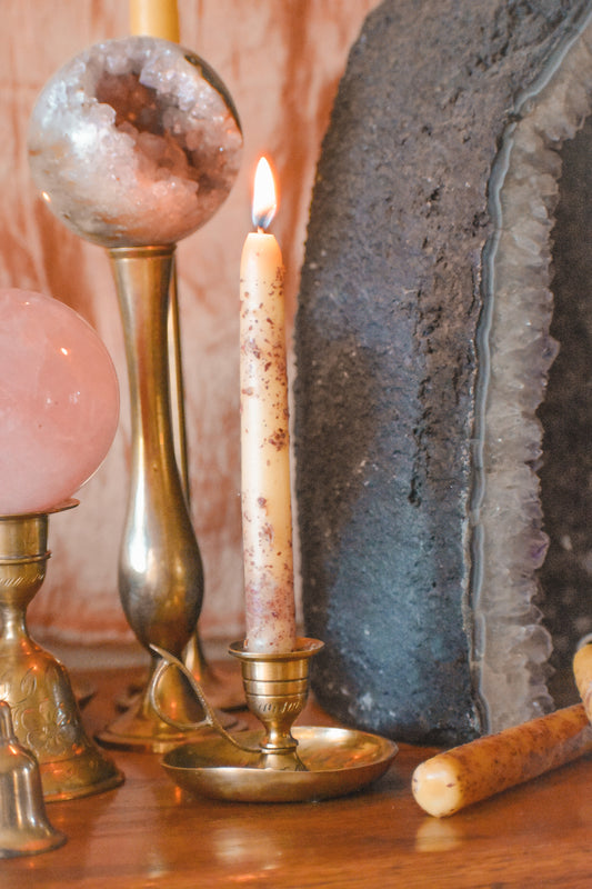 Beeswax + Rose Ritual Taper Candles