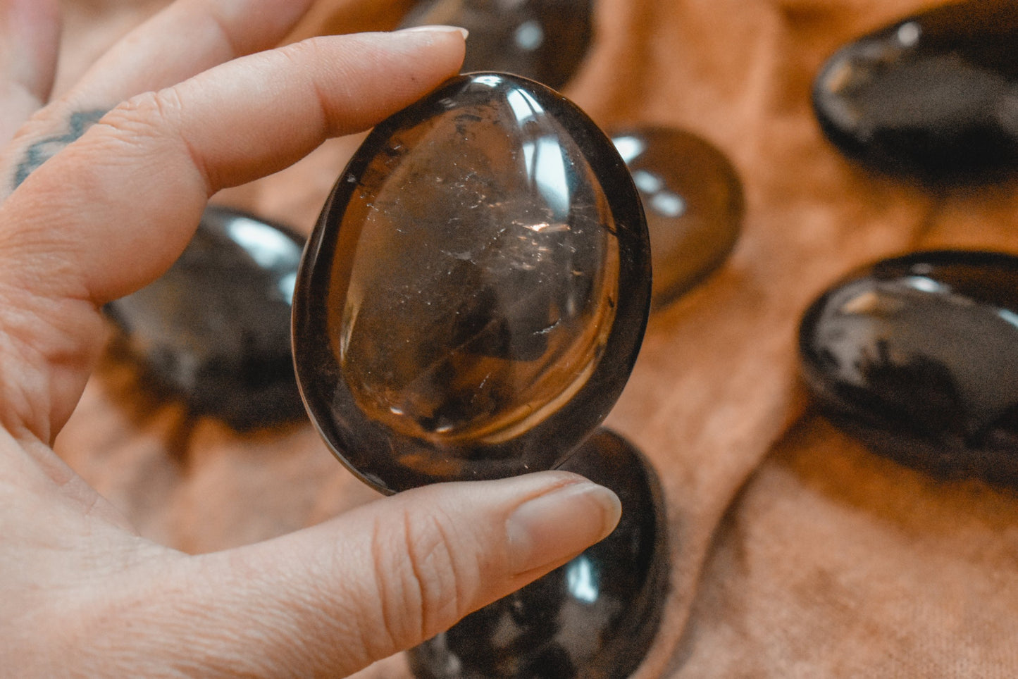 Smoky Quartz Palm Stone